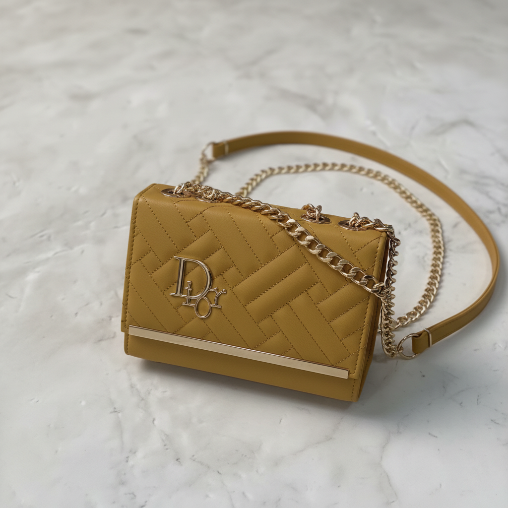 Elegant Quilted Chain Crossbody Clutch Bag