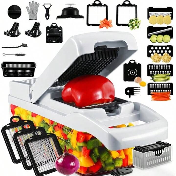 Vegetable Slicer Chopper | Manual Mandoline Cutter Grinder | Multi-Function Fruit & Vegetable Slic