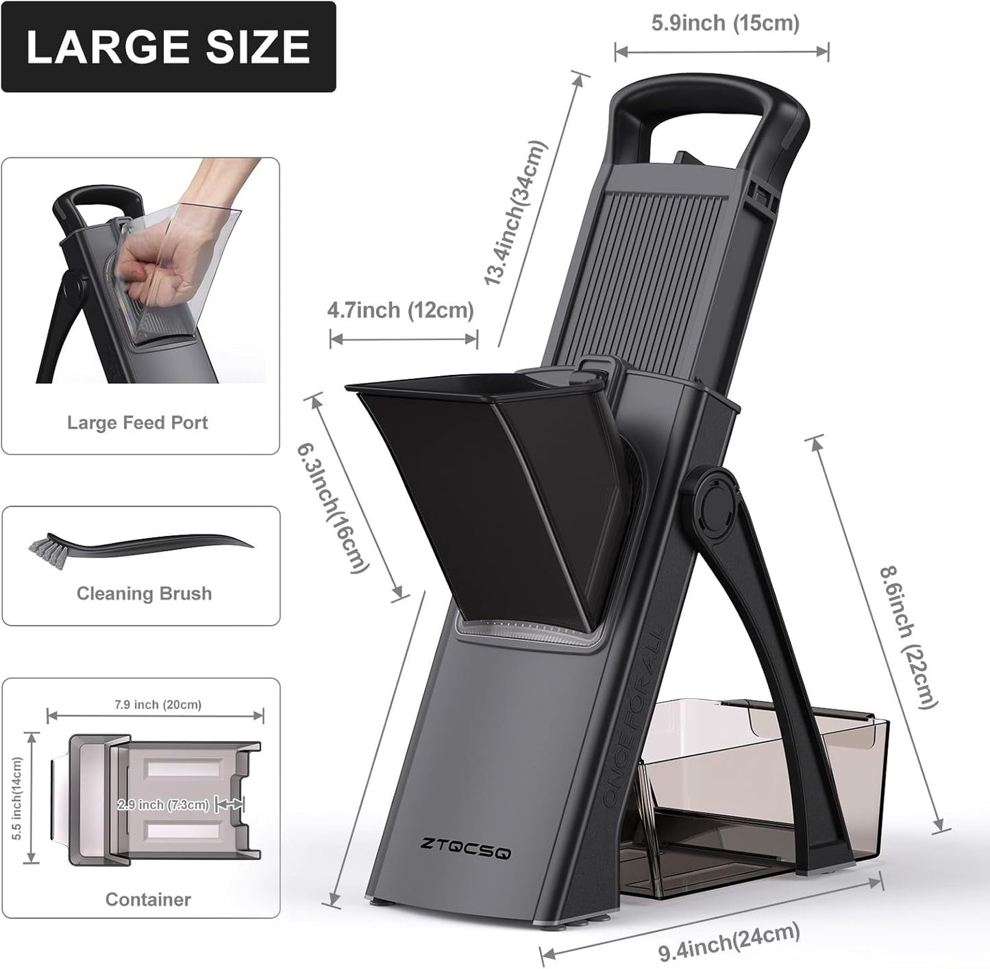 Brava Spring Vegetable Slicer Chopper | Manual Mandoline Cutter Grinder | Multi-Function Fruit & Vegetable Slicer