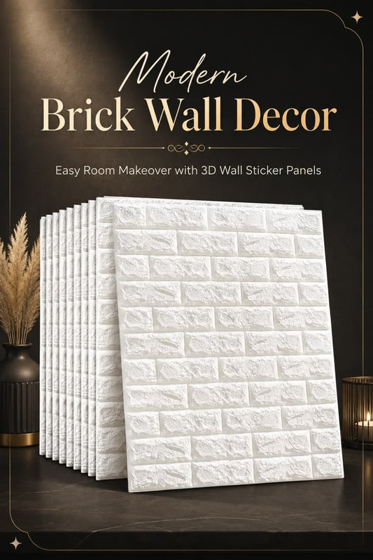 3D White Brick Wall Stickers Pic 2 | Self-Adhesive Waterproof Home Decor | Peel & Stick