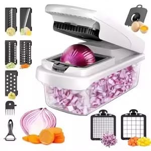 Vegetable Slicer Chopper | Manual Mandoline Cutter Grinder | Multi-Function Fruit & Vegetable Slic