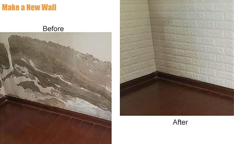 3D White Brick Wall Stickers Pic 2 | Self-Adhesive Waterproof Home Decor | Peel & Stick