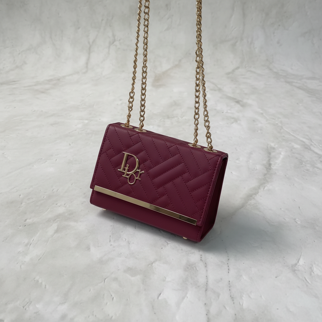 Elegant Quilted Chain Crossbody Clutch Bag