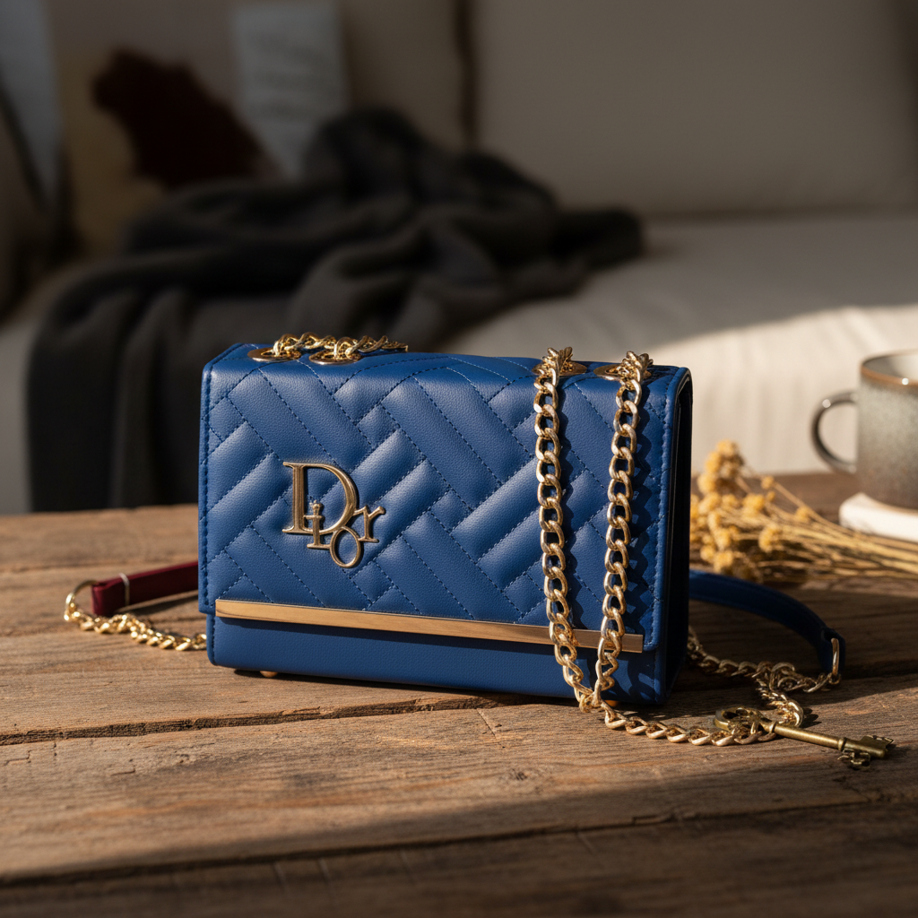 Elegant Quilted Chain Crossbody Clutch Bag
